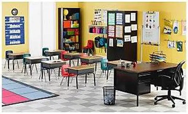 Alt view image 15 of 18 - Lorell Book Box Student Desk - Rectangle Top - 18" Table Top Width x 24" Table Top Depth - 30" Height - Assembly Require