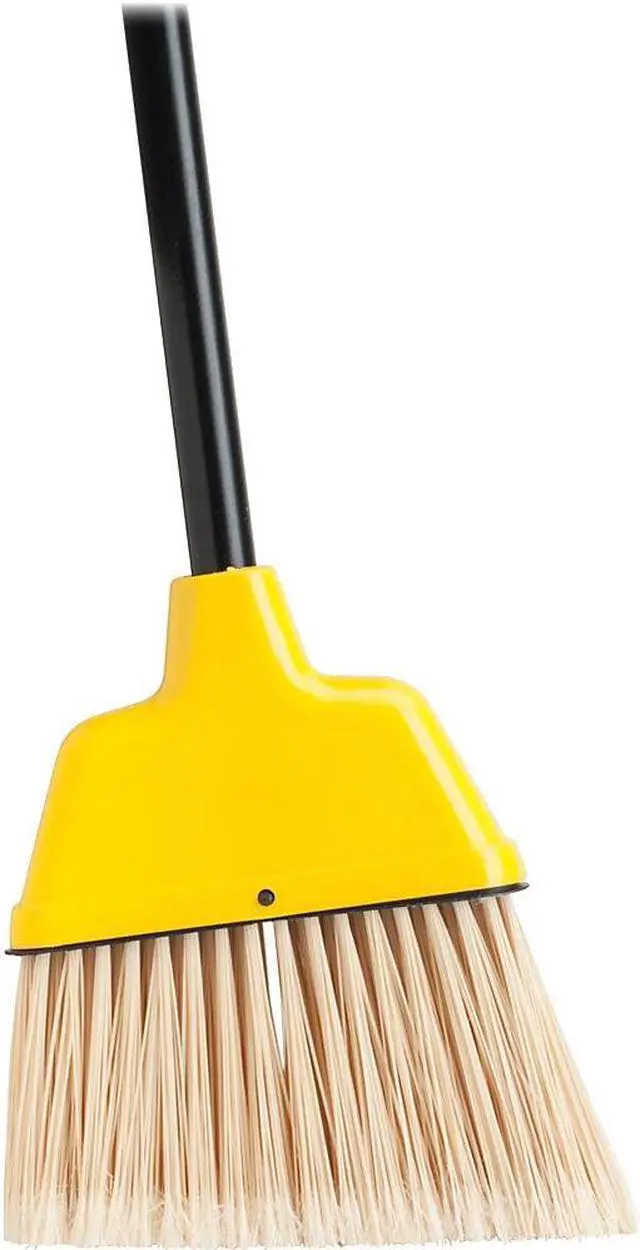 Alt view image 3 of 11 - Genuine Joe Angle Broom High Performance Bristles 9" W Yellow 58562
