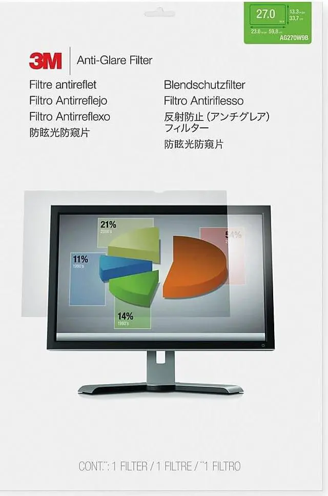 Alt view image 7 of 20 - 3M Antiglare Flatscreen Frameless Monitor Filters for 27" Widescreen LCD 16:9