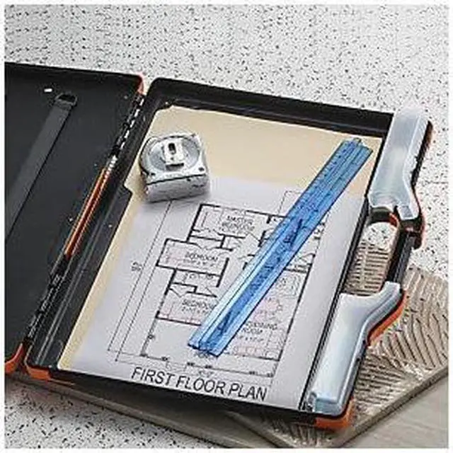 Alt view image 6 of 11 - Officemate® OIC® Carry-All Clipboard Box, 15 1/2"H x12 1/2"W x 2 1/4"D, Black/Orange