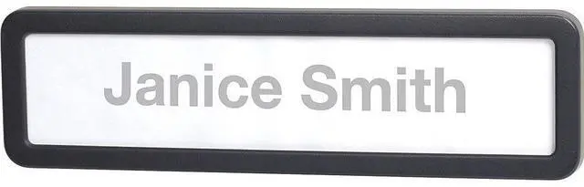 Alt view image 3 of 10 - Lorell Plastic Cubicle Nameplate Plastic Black 80669