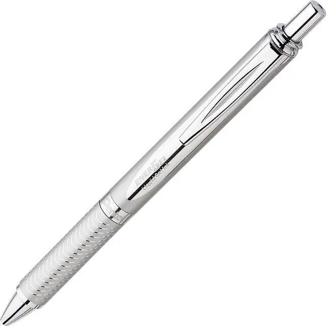Alt view image 11 of 14 - Pentel EnerGel Alloy Retractable Liquid Gel Pen
Medium Pen Point Type - 0.7 mm Pen Point Size - Black Ink - Metallic Silver Barrel - 1 / Pack