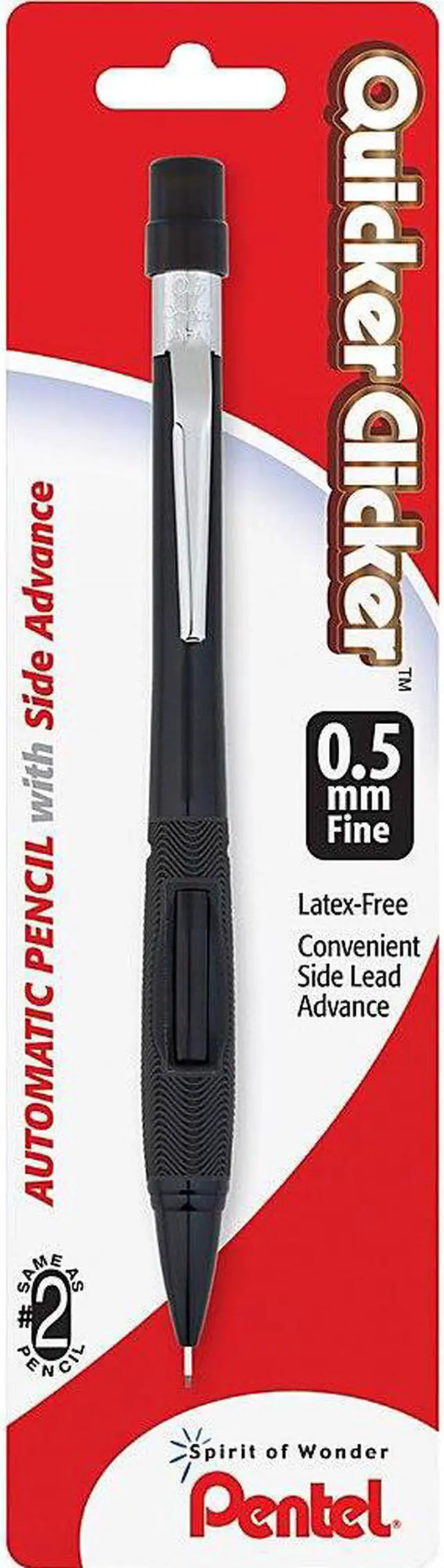 Alt view image 3 of 8 - Pentel Quicker Clicker Mechanical Pencil 0.5 mm Black Barrel PD345A