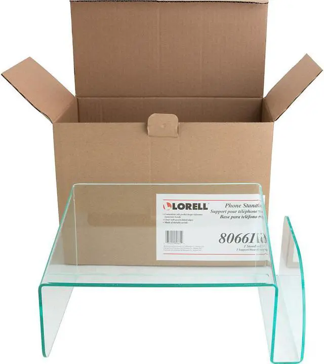 Alt view image 15 of 20 - Lorell Phone Stand 11"x10"x5-1/2" Clear/Green 80661