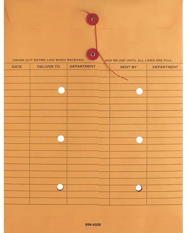 Alt view image 4 of 11 - Inter-Dept.Envelopes Str/Button Close 10"x13" 100/CT Kraft