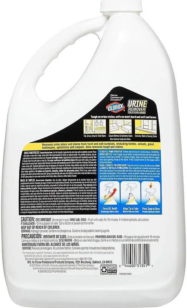 Alt view image 9 of 11 - Urine Remover 1 gal Bottle Clean Floral Scent