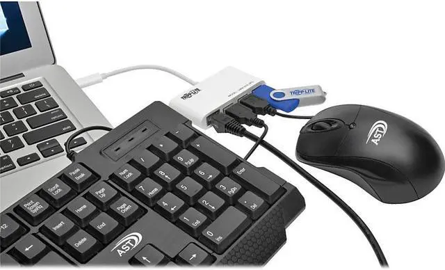 Alt view image 6 of 20 - Tripp Lite 3-Port USB-C to USB-A Hub Portable w/ Gigabit Ethernet Port RJ45 (U460-003-3AG)