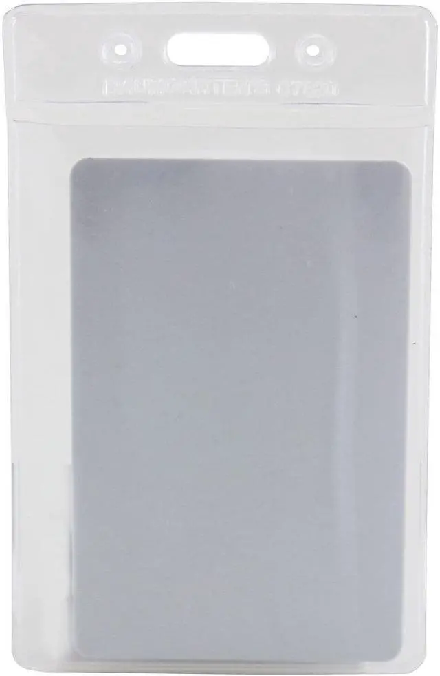 Alt view image 9 of 11 - Baumgartens Vinyl Punched ID Badge Holders - Vertical - 3.5" x 2.5" - Vinyl - 50 / Pack - Clear