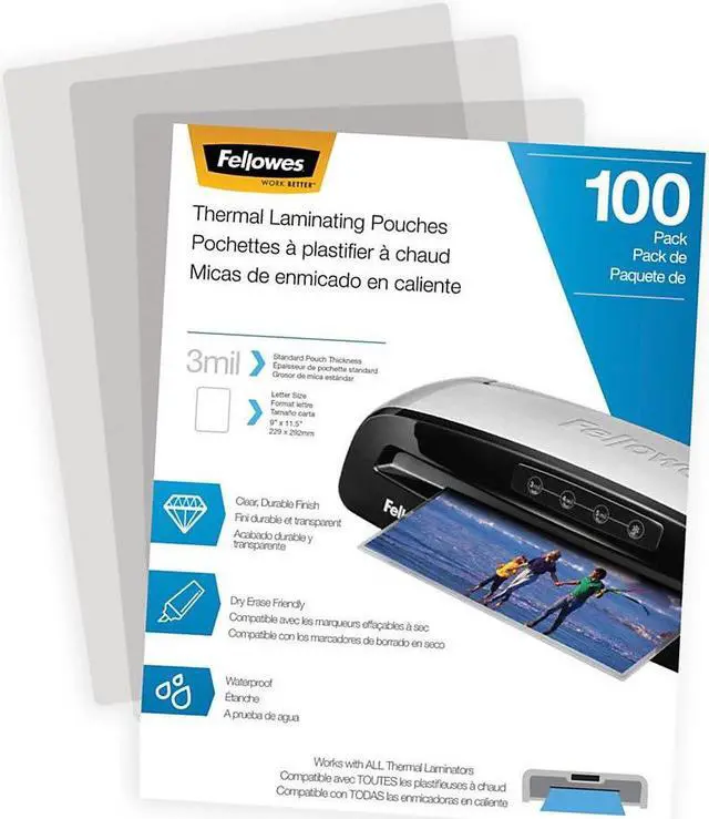 Alt view image 11 of 20 - Fellowes Laminating Pouches Letter Size Hot Pouch 9 x 11.5 3 mil 100 pack 5743301