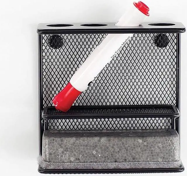 Alt view image 3 of 8 - Safco 3611BL Onyx Steel Mesh Marker Holder with Shelf, Black