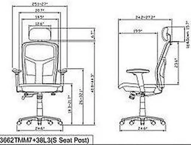 Alt view image 5 of 10 - Lorell High Back Chair Mesh 28-1/2"x28-1/2"x51" Black 60324