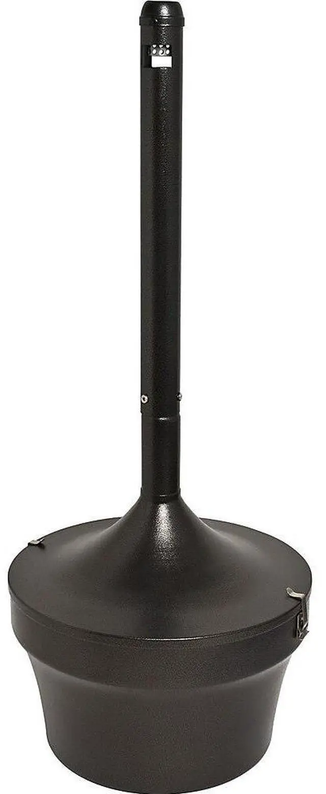 Alt view image 3 of 7 - Genuine Joe Capped Tube Smoking Receptacle - Galvanized Steel - Bronze