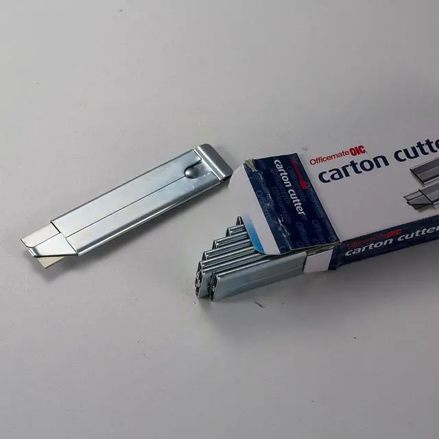 Alt view image 12 of 12 - Officemate International Corp OIC94966 Carton Cutter- Single-Sided Razor Blade- 4in.x.13in.x.88in.