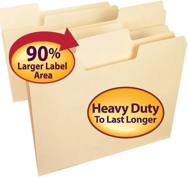 Alt view image 5 of 20 - Smead SuperTab Heavyweight Folder Manila 1/3 Cut Letter 50/BX 10401