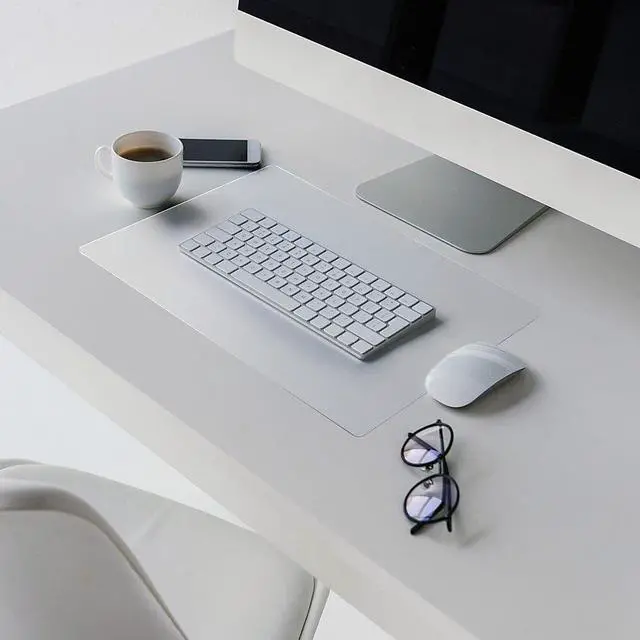 Alt view image 8 of 14 - Floortex Anti-Microbial Desk Pad 19"x24" Clear FPHMTM4861EV