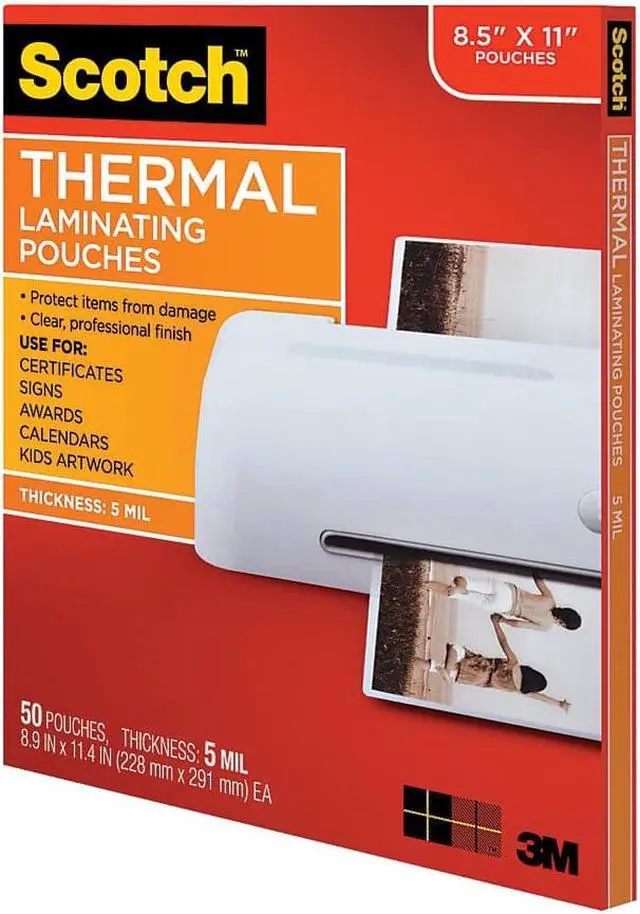 Alt view image 6 of 19 - Scotch Letter Size Thermal Laminating Pouches 5 mil 11 1/2 x 9 50/Pack TP585450