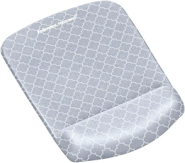 Alt view image 7 of 20 - Fellowes 9549701 PlushTouch Mouse Pad Wrist Rest with Microban - Gray Lattice