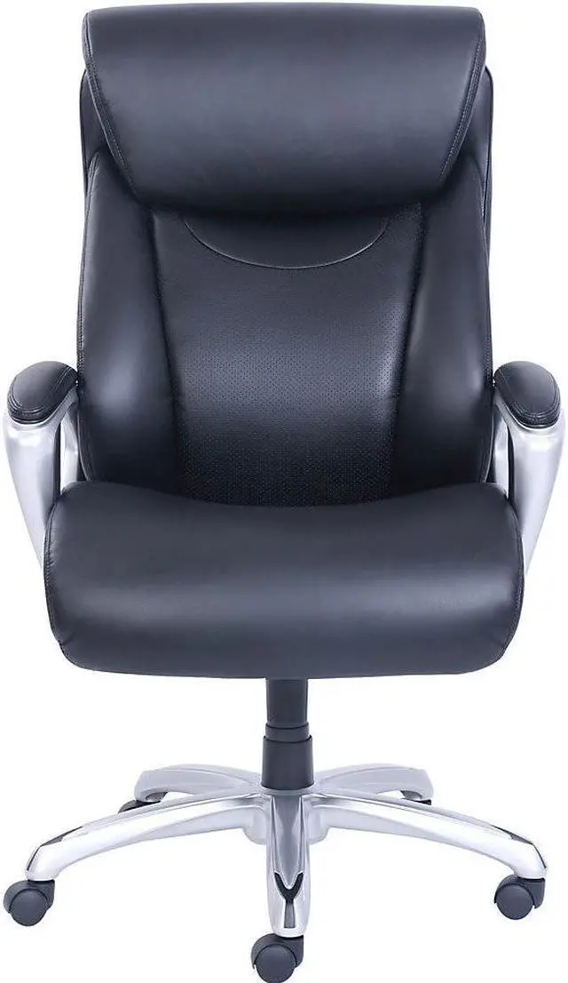 Alt view image 7 of 12 - Lorell Chair Big&Tall Hvy-duty Arms 28-1/2"x31-1/2"x48-1/4" BK 48845