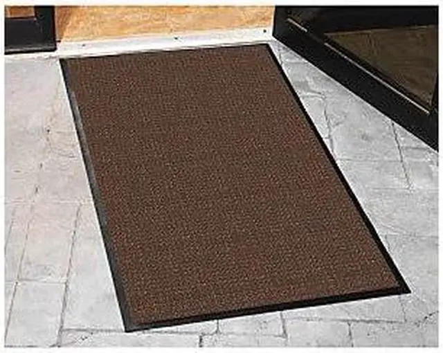 Alt view image 6 of 12 - Genuine Joe Indoor/Outdoor Mat Waterguard Rubber Back 4'x6' Brown 58843