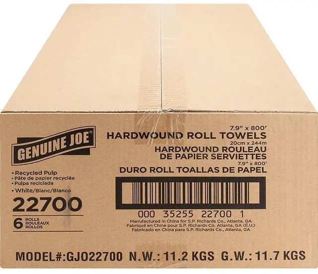 Alt view image 5 of 5 - Genuine Joe Hardwound Roll Towels (6 Rolls)