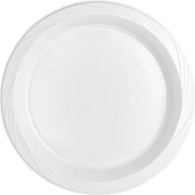 Alt view image 6 of 7 - Plastic Plates Reusable/Disposable 10-1/4" 125/PK White