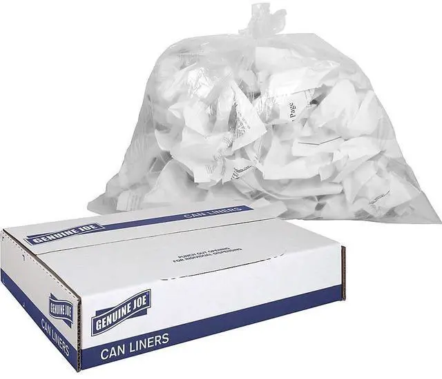 Alt view image 2 of 7 - Genuine Joe Trash Can Liners 7-10 Gallon .6Mil 24"x23" 500/CT Clear 01010