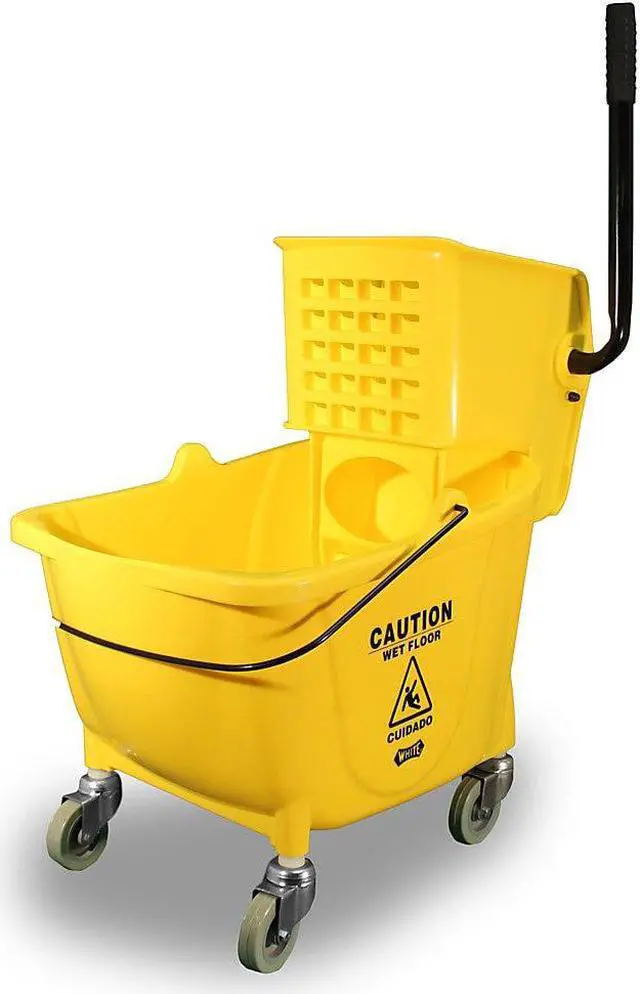 Alt view image 4 of 11 - Genuine Joe Bucket/Wringer Combo Sidepress 16"x14"x21" Yellow 02347