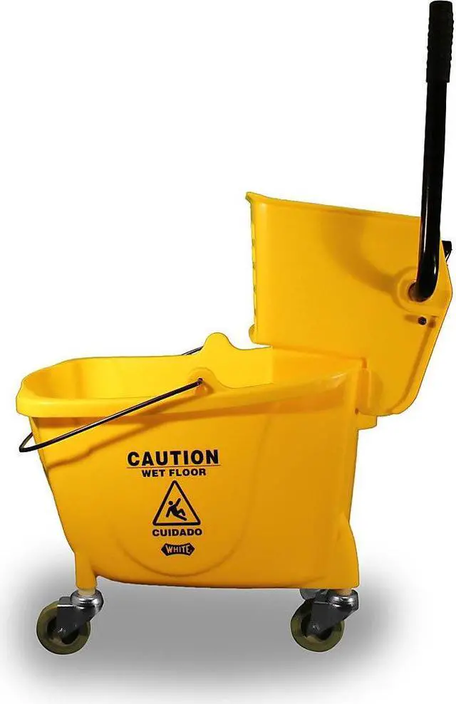 Alt view image 3 of 11 - Genuine Joe Bucket/Wringer Combo Sidepress 16"x14"x21" Yellow 02347