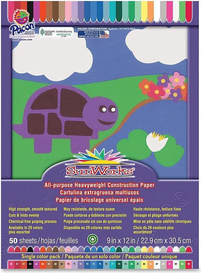 Alt view image 2 of 4 - Sunworks Construction Paper, 58lb, 9 X 12, Orange, 50/Pack 6603