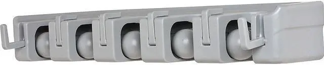 Alt view image 4 of 13 - Genuine Joe Wall Rack Holds 5 Brooms/Tools 6-Hooks f/Hanging Gray 12504