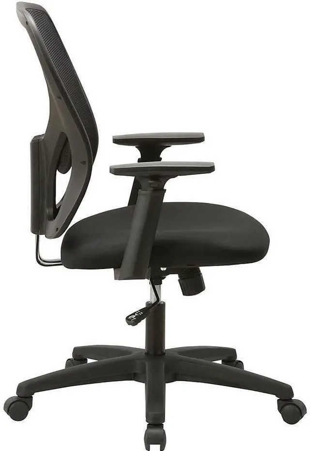 Alt view image 4 of 10 - Lorell Mid-back Task Chair - Fabric Black Seat - Fabric Black Back - 27.5" Width x 27.8" Depth x 41.9" Height  LLR83307