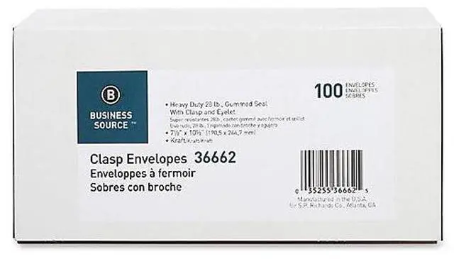Alt view image 2 of 6 - Clasp Envelopes 28 lb. 7-1/2"x10-1/2" 100/BX Brown Kraft