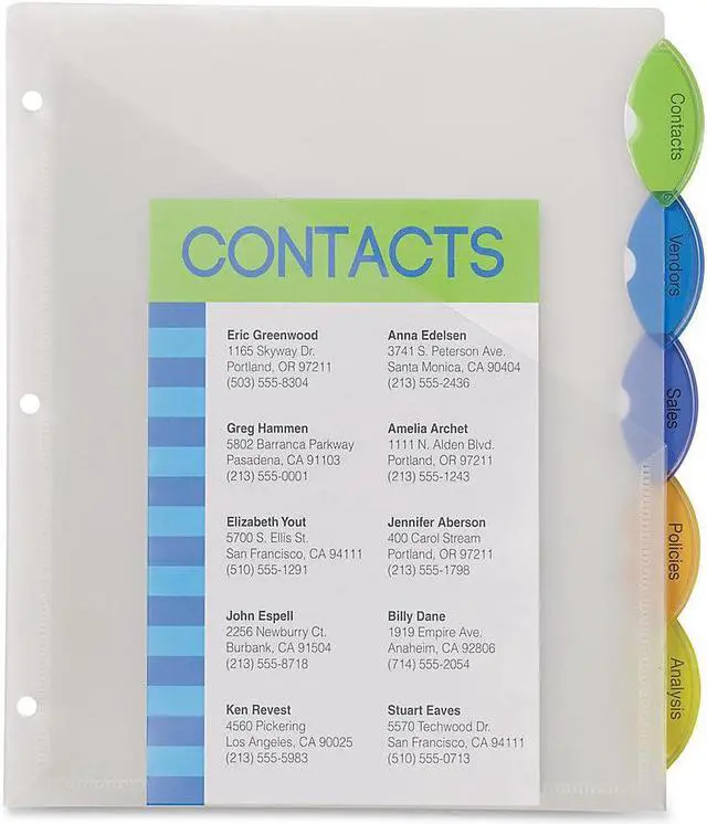 Alt view image 9 of 17 - Avery Style Edge Insertable Dividers with Pocket Multicolor 5-Tab 11 1/4 x 9 1/4