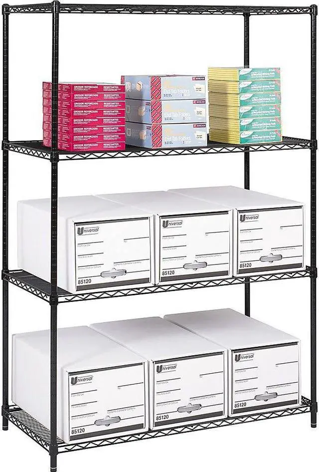 Alt view image 13 of 20 - Safco 5294BL Industrial Wire Shelving