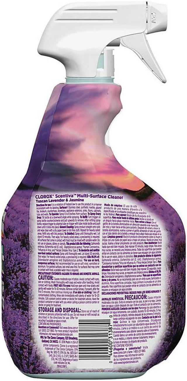 Alt view image 8 of 16 - Clorox 31387 Scentiva Multi Surface Cleaner, Tuscan Lavender And Jasmine, 6/Carton
