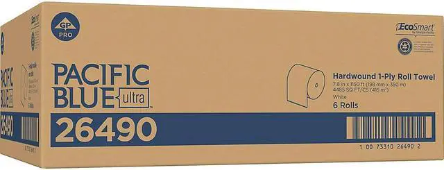 Alt view image 8 of 10 - Georgia-Pacific Pacific Blue White Ultra Towels - 7.87" x 1150 ft - White - Paper - Flexible, Cleaning, Biodegradable - 6 - 6 / Carton
