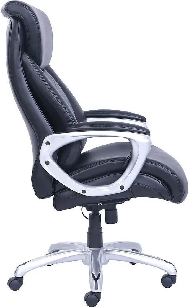 Alt view image 8 of 12 - Lorell Chair Big&Tall Hvy-duty Arms 28-1/2"x31-1/2"x48-1/4" BK 48845