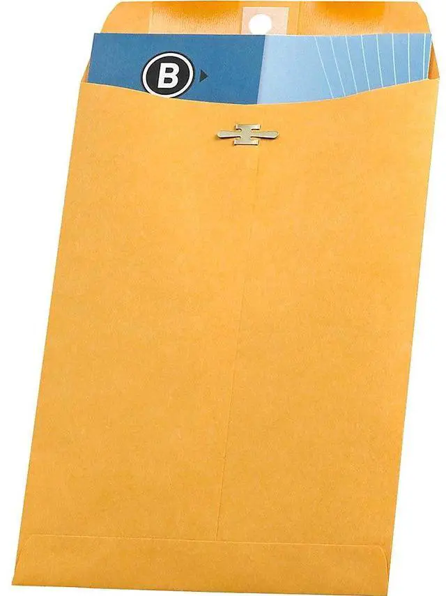 Main image of Business Source Clasp Envelopes 28 lb. 6-1/2"x9-1/2" 100/BX Brown Kraft 36661