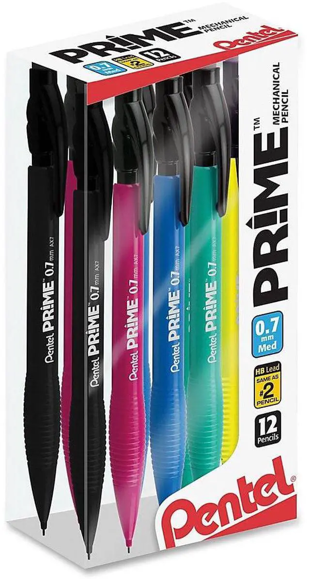 Alt view image 2 of 3 - Pentel AX7PC12M Prime Mechanical Pencil, Black, Assorteds, Dozen