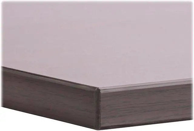 Alt view image 7 of 16 - Lorell Adjustable Height Tabletop 24"x60"x1" Mahogany 59605