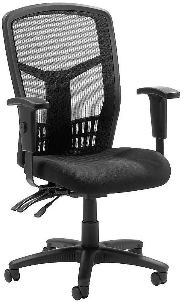 Alt view image 2 of 16 - Lorell Exec High-Back Chair Mesh 28-1/2"x28-1/2"x45 Black 86200