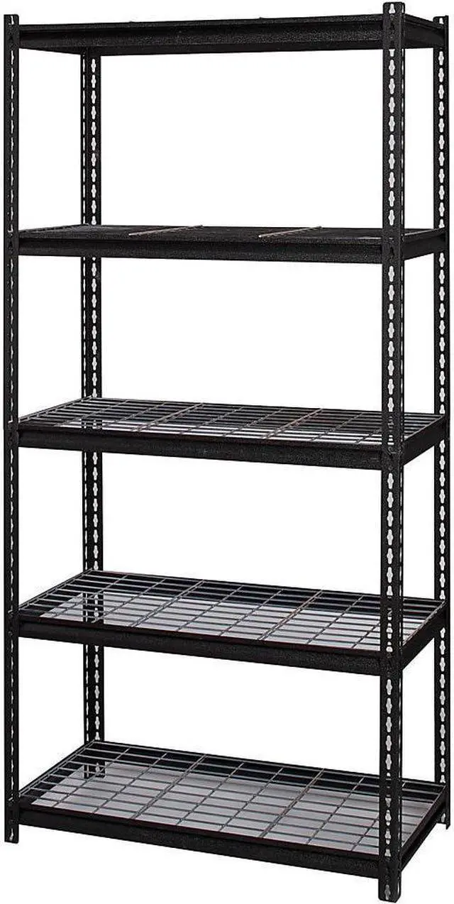 Alt view image 4 of 6 - Lorell LLR99929 Wire Deck Shelving, Black - 36 x 18 x 72 in.