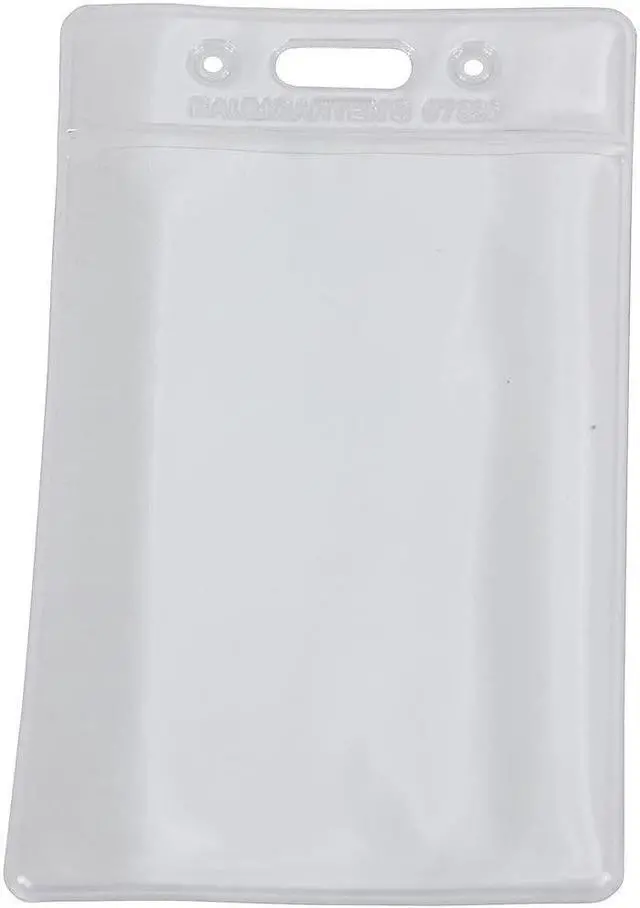 Alt view image 7 of 11 - Baumgartens Vinyl Punched ID Badge Holders - Vertical - 3.5" x 2.5" - Vinyl - 50 / Pack - Clear