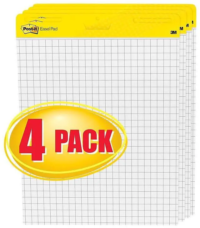 Alt view image 6 of 12 - Post-it 560VAD4PK Easel Pads Self-Stick Easel Pads, Quadrille, 25 x 30, White - 1 Carton (4 Pads)