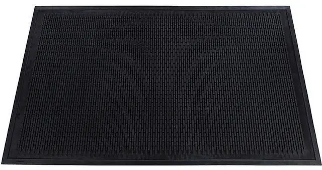 Alt view image 5 of 8 - Genuine Joe Scraper Outdoor Mat Rubber Traps Dirt/Grime 4'x6' Black 70467
