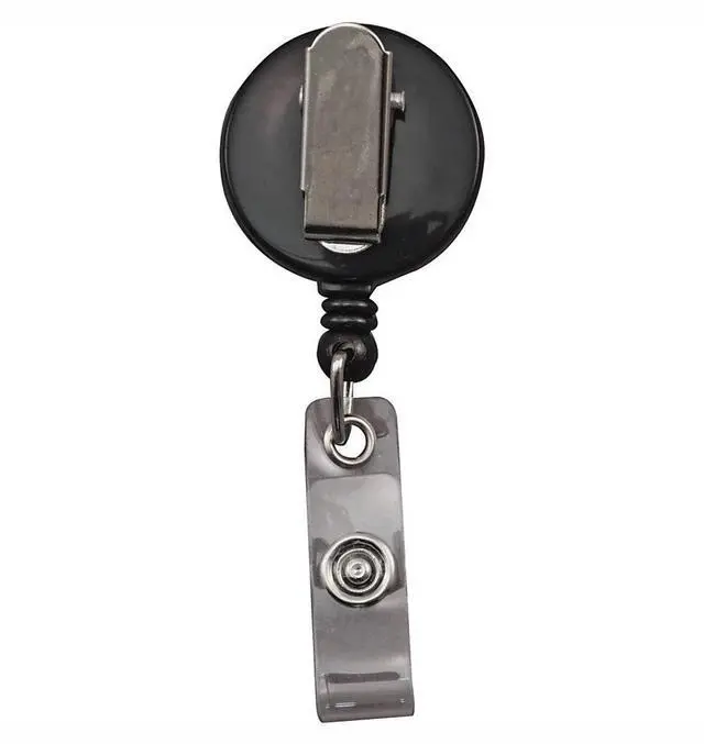 Main image of Advantus Snap Clip Retractable ID Reels, Black, Pack Of 25