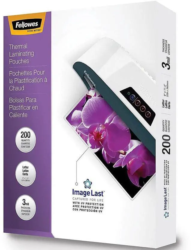 Alt view image 13 of 20 - Fellowes Inc Laminating Pouch 3mil. Ltr 200/PK Clear 5244101