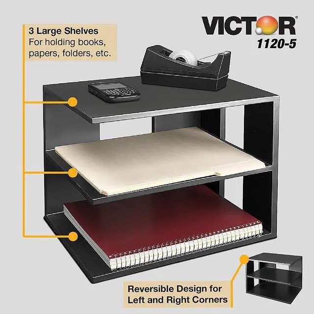 Alt view image 4 of 13 - Victor Technology LLC Corner Shelf 13-1/5"x9"x9-4/5" Black 11205