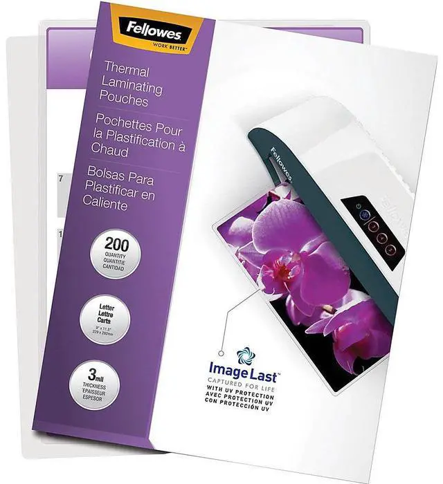 Alt view image 14 of 20 - Fellowes Inc Laminating Pouch 3mil. Ltr 200/PK Clear 5244101