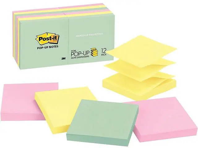 Alt view image 13 of 20 - Post-it Original Pop-up Refill 3 x 3 Assorted Marseille Colors 100-Sheet 12/Pack R33012AP